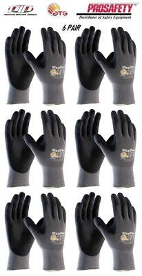 6 PR. PIP 34-874 MaxiFlex Micro Foam Nitrile Grip Coated PROTECTIVE WORK GLOVES - Image 1 of 4