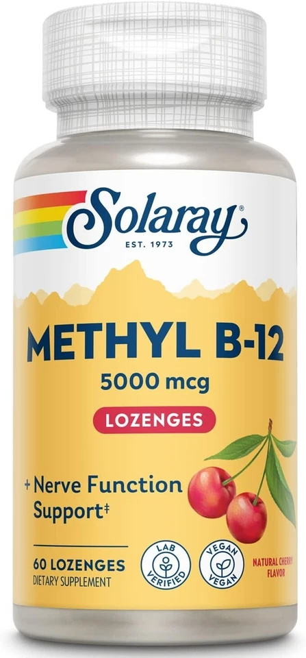 Pastillas Solaray Methyl B-12 500 mcg (cereza) Foto 1 de 1