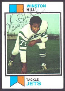 WINSTON HILL 1973 Topps #150 AUTOGRAPH Auto JETS Signed Rams d.2016 - Picture 1 of 1