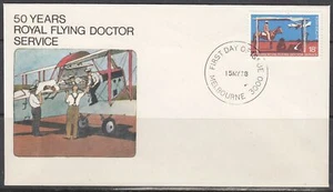 Australia Scott 676 FDC - 50th Anniv., Flying Doctor Service - Picture 1 of 1