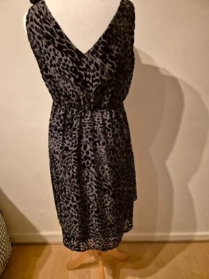 Black party dress with suede patterns Size-14/XL - Image 1 of 4