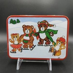 Playing Cards Tin Box 1986 Christmas Around The World Pencil 2 Decks Score Pads - Picture 1 of 7