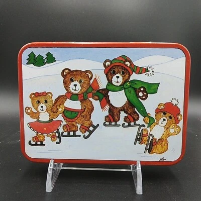 Playing Cards Tin Box 1986 Christmas Around The World Pencil 2 Decks Score Pads  - Image 1 of 4