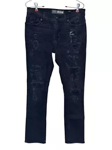 BKE Damen Jeans Alec Straight Leg Stretch Distressed Dark Wash Denim Schwarz 28 - Bild 1 von 10