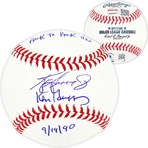 KEN GRIFFEY JR. & SR. AUTOGRAPHED MLB BASEBALL BACK TO BACK HR BECKETT 212465 - Picture 1 of 8