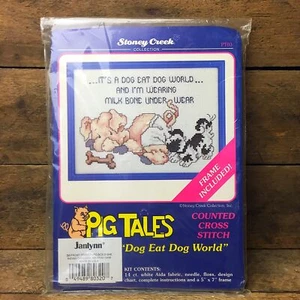 Pig Tales Kreuzstich-Set - Hund isst Hund Welt - Stoney Creek Kollektion - Bild 1 von 2