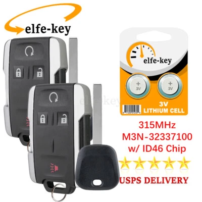 2 para Silverado 1500 2500 3500 HD 2014 2015 2016 2017 mando a distancia sin llave + llave de coche Foto 1 de 4