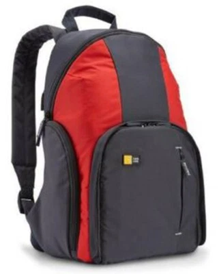 Case Logic TBC-411  Compact DSLR ILCE Camera Backpack in Anthracite & Red   (UK) - Image 1 of 4