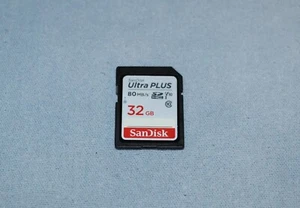 SanDisk Ultra Plus 32GB SDHC Class 10 SD HC Memory Card 80MB/s - Excellent Cond - Picture 1 of 2