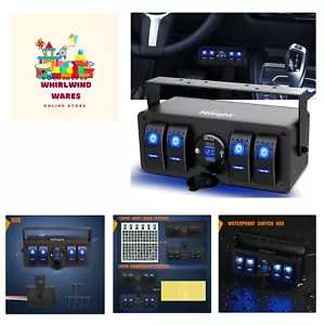 4 Gang Rocker Switch Box 12V SPST ON Off Switch QC 3.0 USB Charger Voltmeter ... - Picture 1 of 10