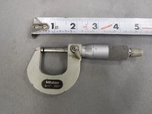 Mitutoyo Micrometer 0-1 .001" Carbide Face 103-105 Ratchet - Picture 1 of 4