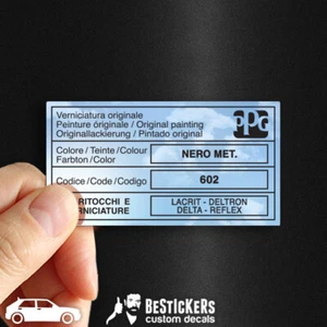 Adesivo etichetta Lancia delta evoluzione HF PPG colore Nero metallizzato 602 - Picture 1 of 3