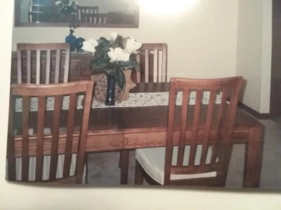 dining room table and 6 chairs set - Image 1 of 4