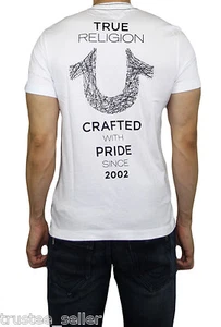 True Religion T-Shirts Shoestring Horseshoe logo Vintage White Tee New Men's - Picture 1 of 4