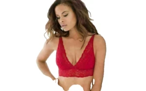 Soma Bralette XS Lace Plunge Bra Holiday Ruby Red Wireless - Picture 1 of 2