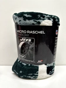 New York Jets NFL Grunge 46" x 60" Micro Raschel Throw Blanket ~ NWT - Picture 1 of 4