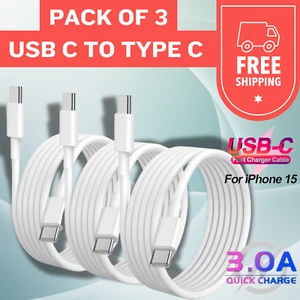For iPhone 15 Plus Pro Max Type C to Type C Cable USB C Fast Charger Lead Long - Picture 1 of 27