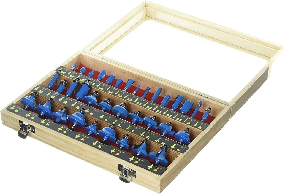 35 pc 1/4" Router Bit with Tungsten Carbide Cutting Tips Groove and Profile Cuts - Image 1 of 1