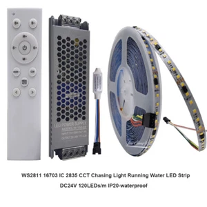24V WS2811 2835 CCT Chasing Light Running Water LED Strip 120LEDs/m led Tape kit - Picture 1 of 14