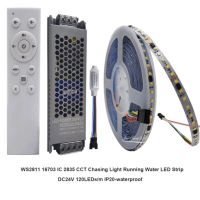 24V WS2811 2835 CCT Chasing Light Running Water LED Strip 120LEDs/m led Tape kit - Image 1 of 4