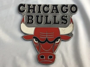 Vintage NBA CHICAGO BULLS Basketball Logo Emblem 5” Metal Plaque Badge Ornament - Picture 1 of 9
