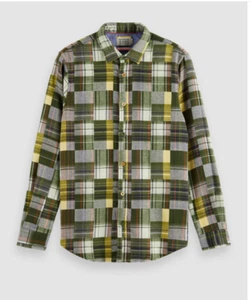 Scotch & Soda Men's Flannel Check Shirt in Green Check Regular $249.95 - Picture 1 of 11