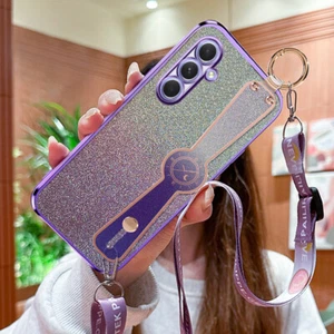 Crossbody Wrist Strap Stand Case Glitter Cover Holder Girl Hot For Various Phone - Picture 1 of 13