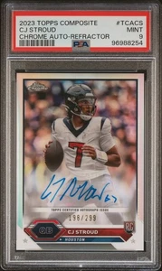 2023 Topps Composite #TCACS CJ Stroud Chrome Refractor Auto Rookie RC /299 PSA 9 - Picture 1 of 2