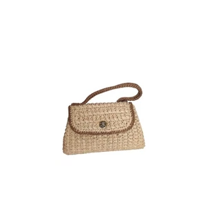 Mini borsa vintage in paglia di rattan casetta da giardino ragazza - Foto 1 di 6