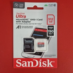 SanDisk Ultra 512GB Class A1 - microSD Memory Card - SDSQUAC-512G-GN6MA - Zdjęcie 1 z 2