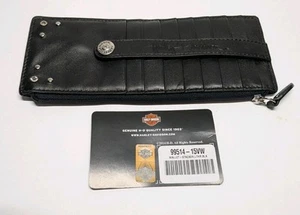 Harley Davidson Apilador Cartera Establecida Cuero Negro 99514-15VW (Nuevo) 🏍 - Imagen 1 de 6