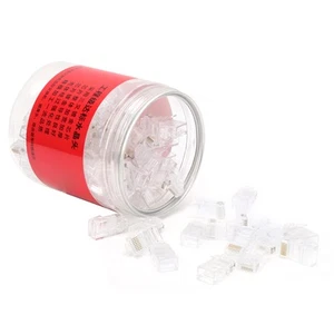 100x RJ45 Cat5E Modular Unshielded Gold‑Plated Networks Cable Connectors For CB - Afbeelding 1 van 19
