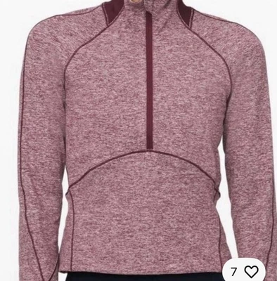 Chaqueta Pullover Lululemon Mujer Always Alert 1/2 Cremallera Granate Jaspeado Talla 6 (434) Foto 1 de 4