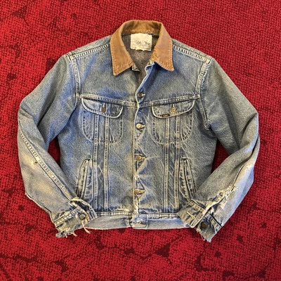 Chaqueta vaquera forrada con manta hecha en Unión Lee Storm Rider años 70/80 vintage M/L 40 Foto 1 de 4
