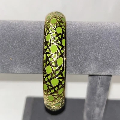 Kate Spade New York Green Gold Enamel Bracelet With Dust Bag Bamboo Design Gift - Image 1 of 4