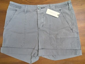 Anthropologie HEI HEI The Wanderer Gray Cargo Utility Button Fly Shorts 26 NWT - Picture 1 of 13