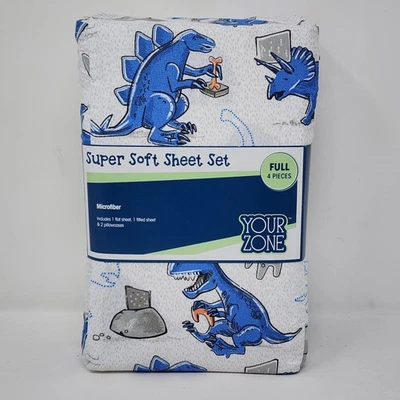 Juego de sábanas completo súper suaves Your Zone niños dinosaurios juegos ropa de cama de microfibra Foto 1 de 4