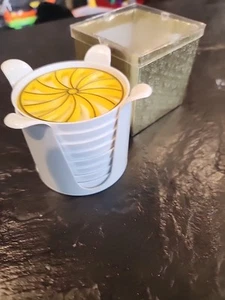 Vintage Crown Plastics Colored Pinwheel 9 PC Coaster Set - Picture 1 of 2