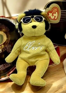 Solid Gold Elvis Presley TY Beanie Baby Bear - Picture 1 of 3