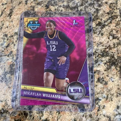 2023-24 Bowman University Chrome #4 Mikaylah Williams Pink Refractor /125 - Image 1 of 2