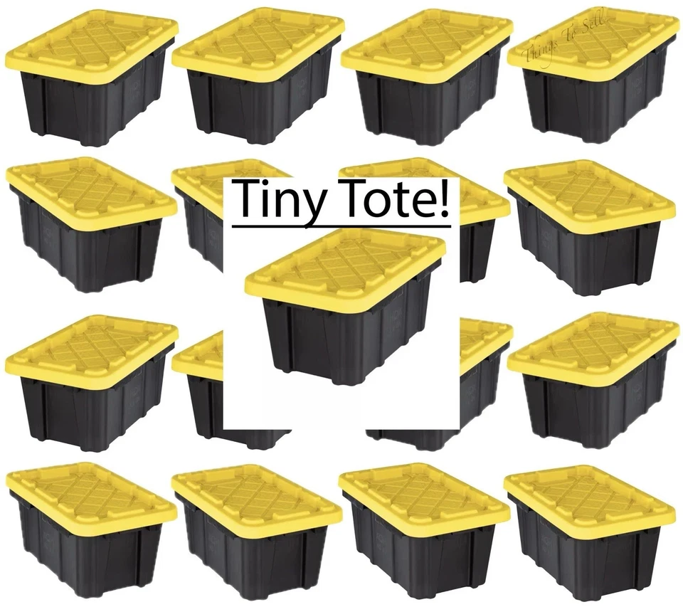 3pack 6.5qt Storage Bin Container Tote Mini Yellow Lid TikTok Home Depot HDX