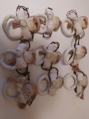 8 Angeli Porta Tovaglioli in tessuto color panna  nuovi - Immagine 1 di 4