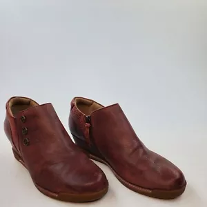 Halsa Devina Damen-Bootie-Stiefel mit Keilabsatz Größe 9,5 M braun Leder Reißverschluss - Bild 1 von 10