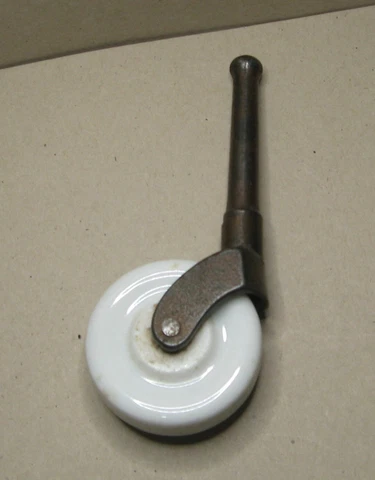 1 WHITE PORCELAIN FURNITURE CASTER FADED COPPER FINISH Cover