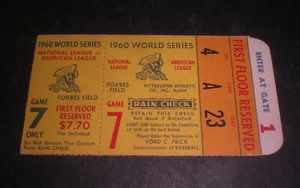 1960 WORLD SERIES TICKET STUB - GAME 7 - Picture 1 of 2