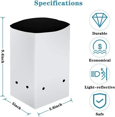 Paquete de 50 bolsas de cultivo iPower de 1/2/3/5 galones en blanco y negro contenedores de película de panda Foto 1 de 4