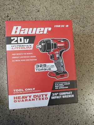 NEW BAUER 20V Hypermax Cordless 3/8 In. Compact Impact Wrench  - Image 1 of 3