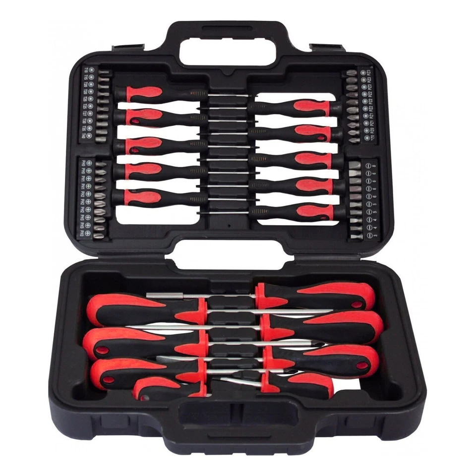 58pc Screwdriver Set Philips Flat Slot Torx Pozi & Case - 3 Year Warranty - Image 1 of 4