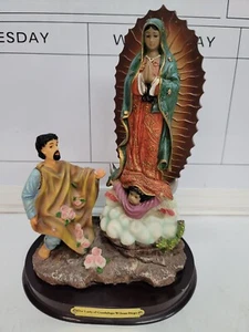 Our Lady of Guadalupe with Juan Diego Religious Figurine. 12" tall. (TC) - Picture 1 of 11