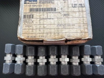 PARKER 10 HBU-SS 5/8 Union Straight Connector Stainless Steel * FREE SHIPPING - Image 1 of 3